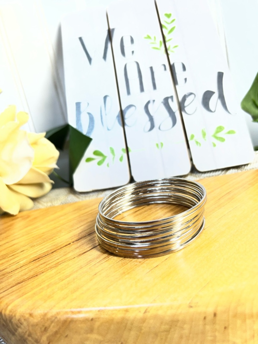 Silver Multi-Bangle Bracelet Stack